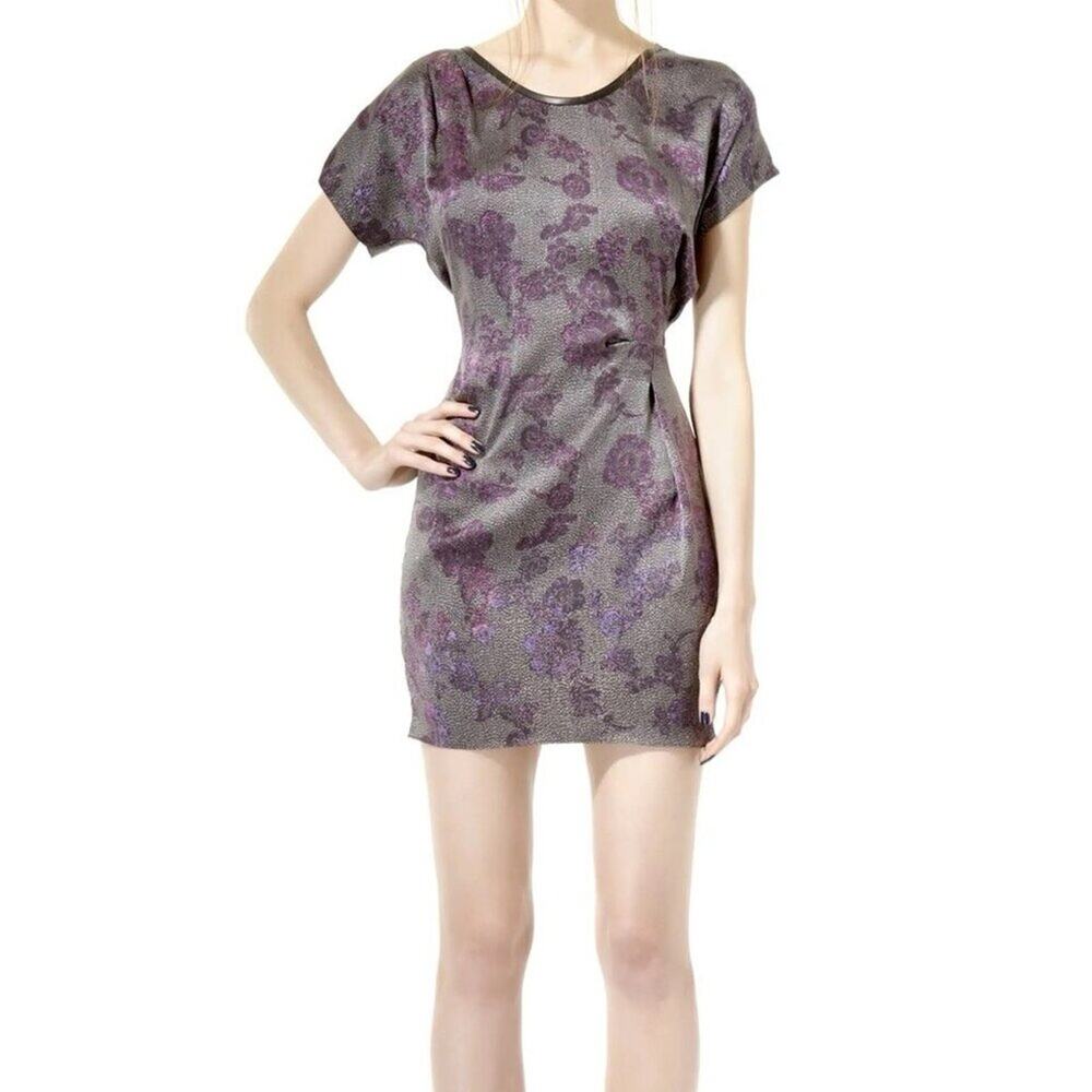 Rebecca Taylor Purple Floral Print Mini Dress Size 2 — Garden Party Feminine